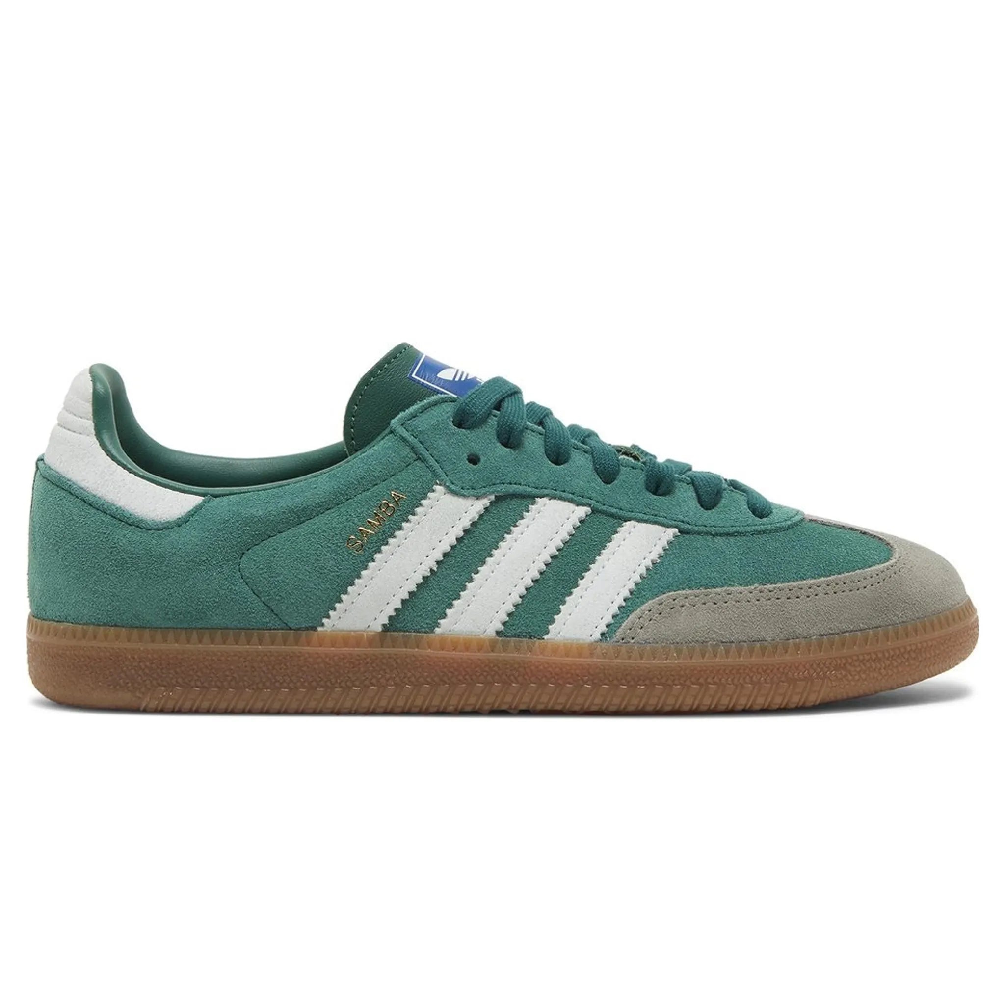 Side view of Adidas Samba OG Collegiate Green Gum ID2054